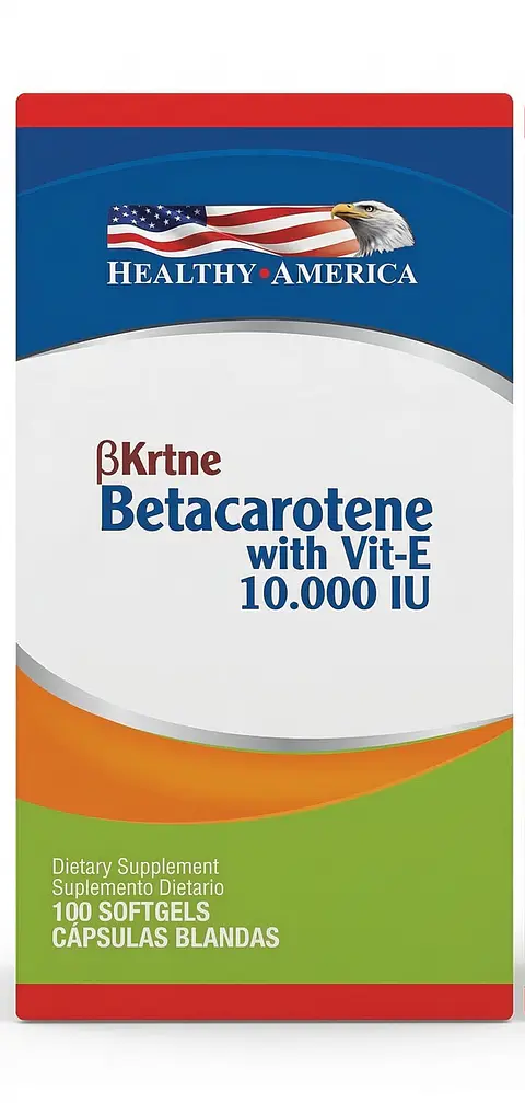 Betacaroteno Con Vitamina E Healthy America 100 Capsulas