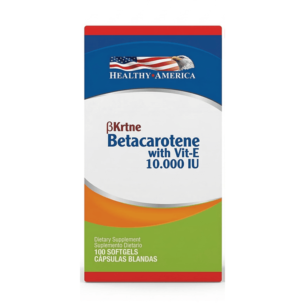 Betacaroteno Con Vitamina E Healthy America 100 Capsulas 1