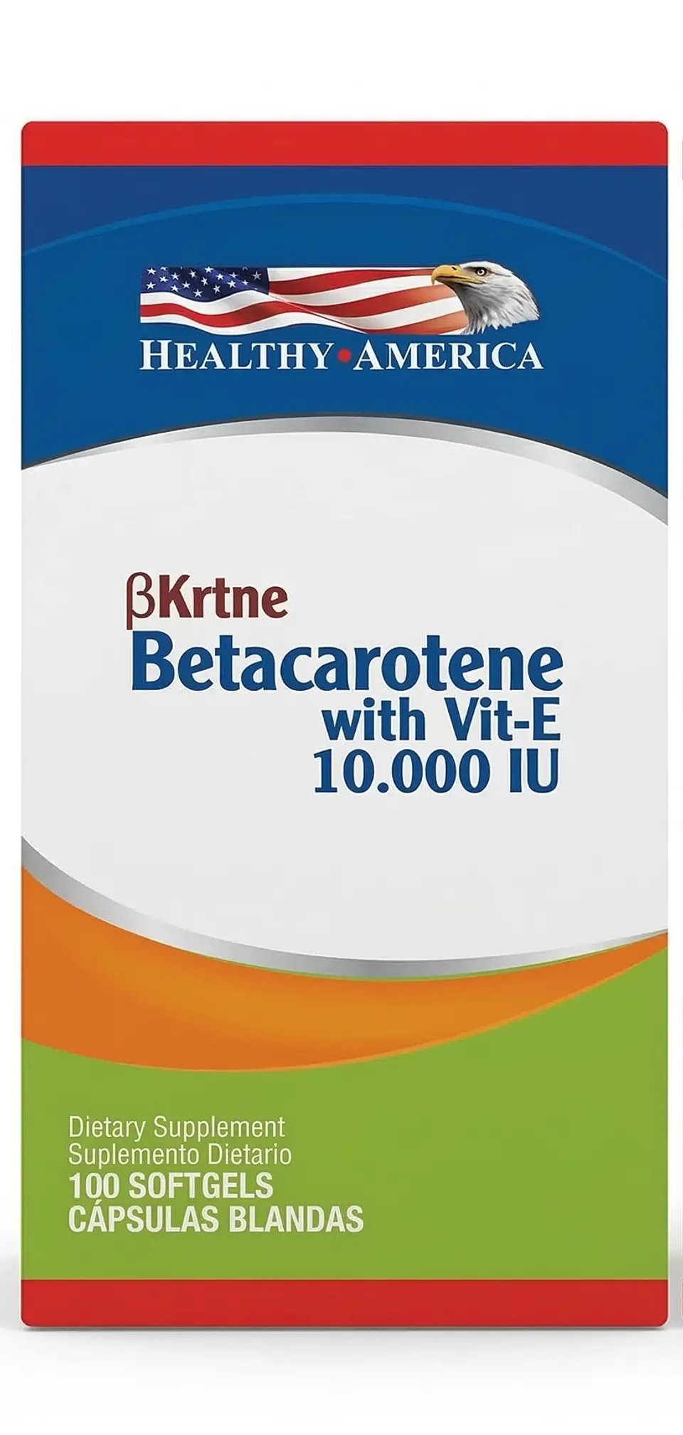 Betacaroteno Con Vitamina E Healthy America 100 Capsulas 1