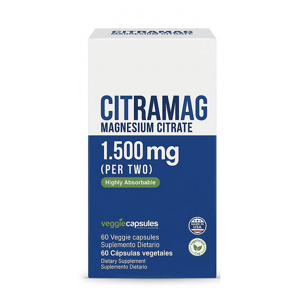 Citramag Magnesium Citrate 1500mg 60 Capsulas Healthy America 1
