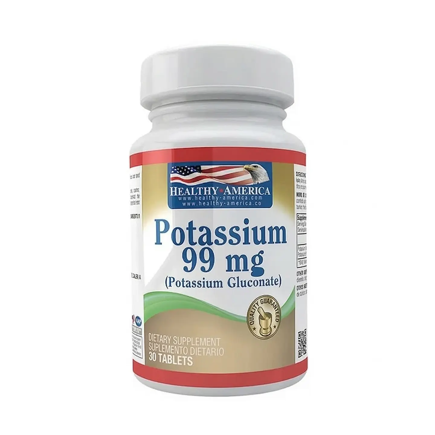 Chelated Potassium 99mg 30 Tabletas Healthy America 1