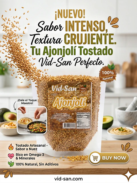 Ajonjoli O Sesamo Tostado 250G Alimentos Naturales Vida Sana