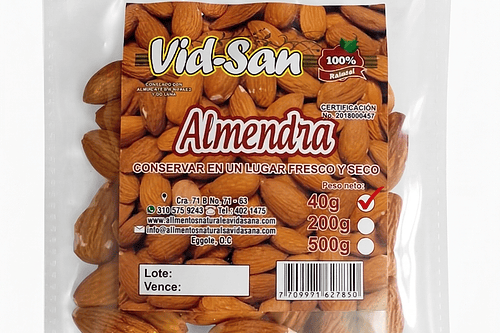 Almendra 40G Alimentos Naturales Vida Sana