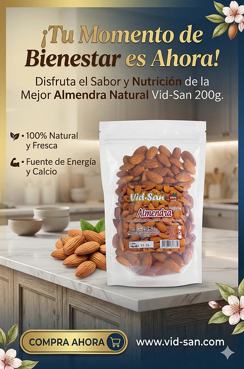 Almendra 200G Alimentos Naturales Vida Sana