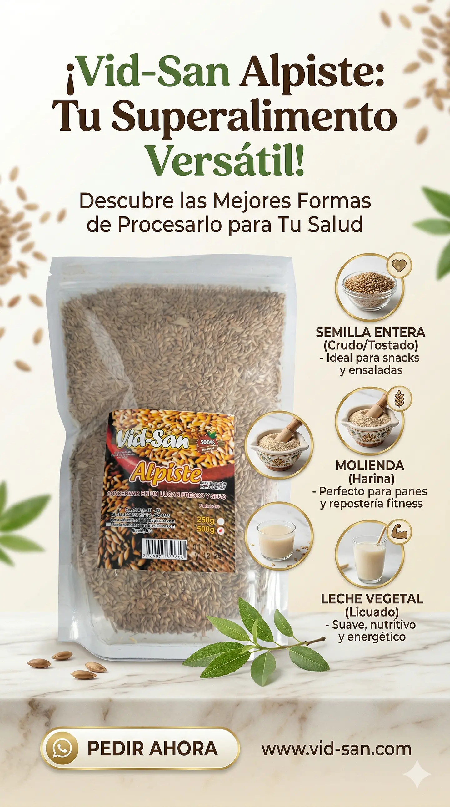 Alpiste Pepa 250G Alimentos Naturales Vida Sana 2