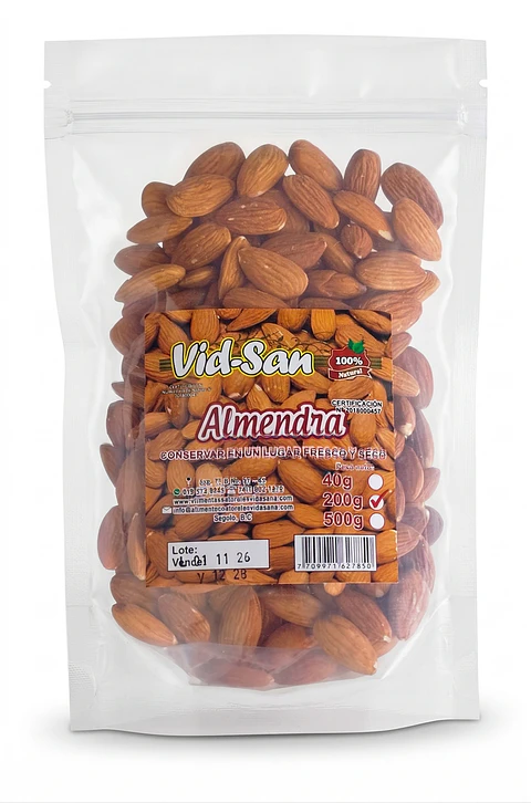 Almendra 200G Alimentos Naturales Vida Sana
