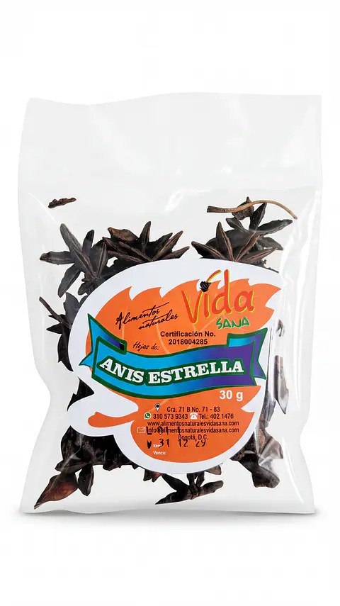Anis Estrellado 30G Alimentos Naturales Vida Sana