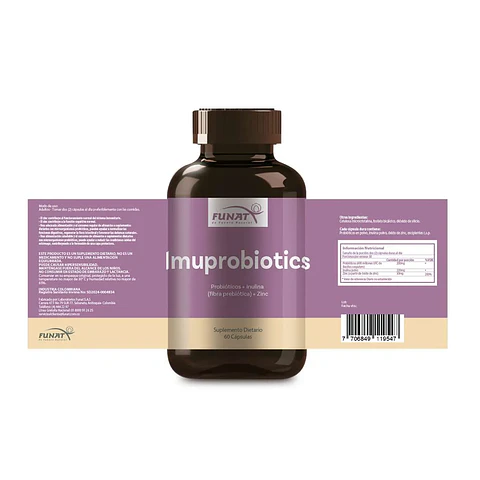 Imuprobiotics - Fórmula de Probióticos + Inulina + Zinc 60 Capsulas