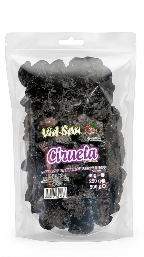 Ciruela Pasa 500G Alimentos Naturales Vida Sana