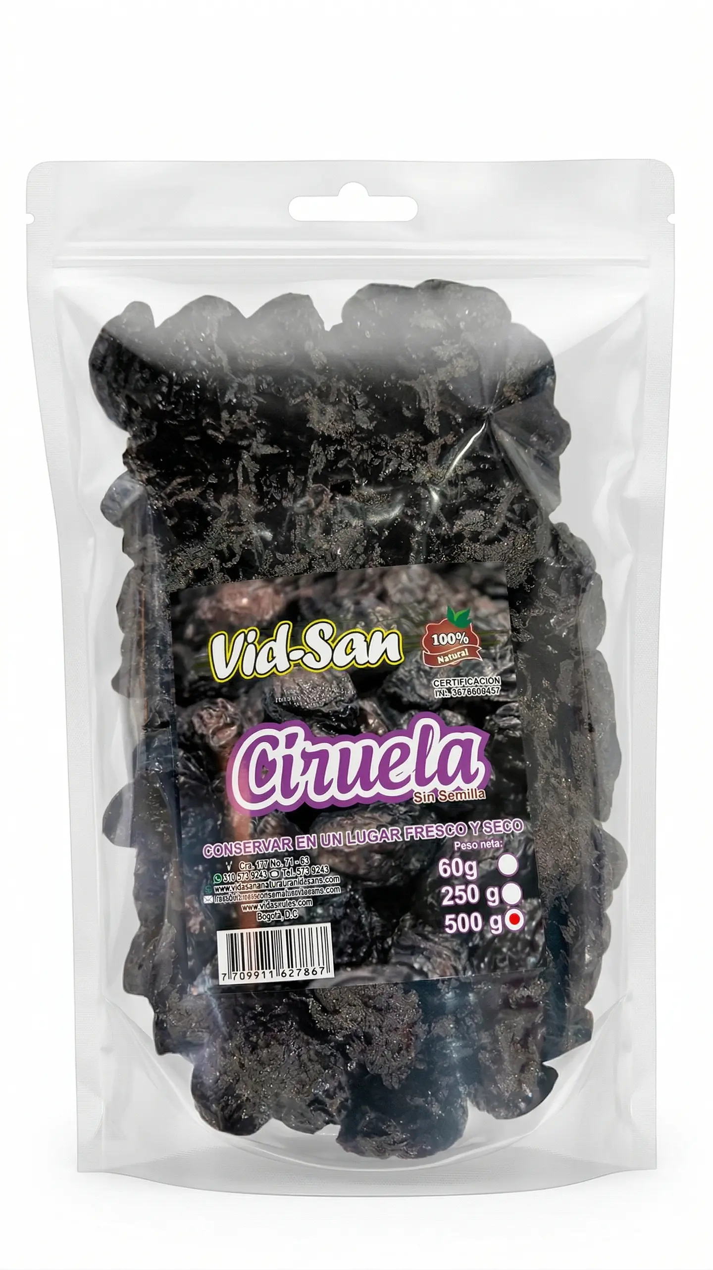 Ciruela Pasa 500G Alimentos Naturales Vida Sana 1