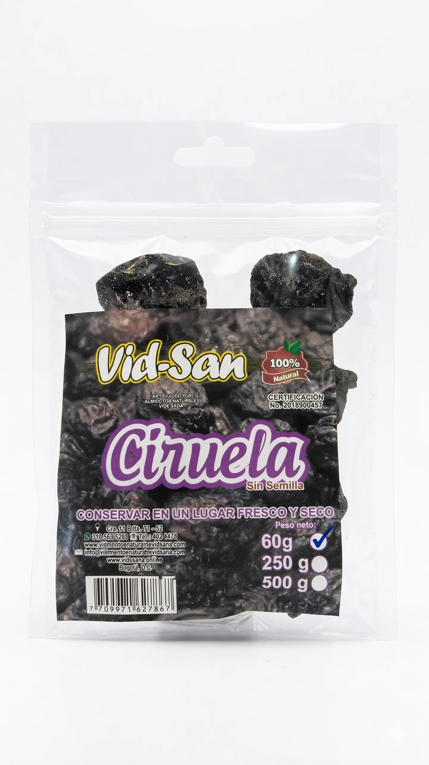 Ciruela Pasa 60G Alimentos Naturales Vida Sana 1