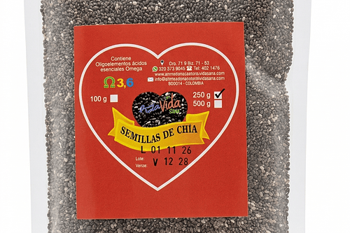 Semillas De Chia 250G Alimentos Naturales Vida Sana