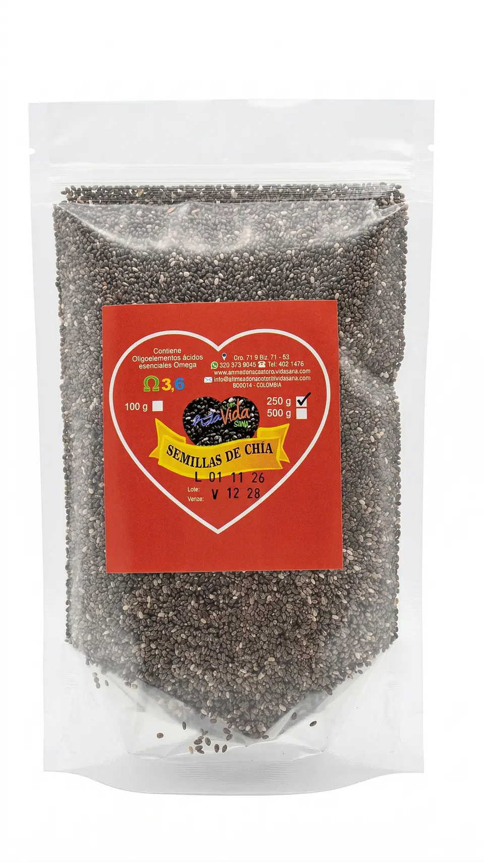 Semillas De Chia 250G Alimentos Naturales Vida Sana 1