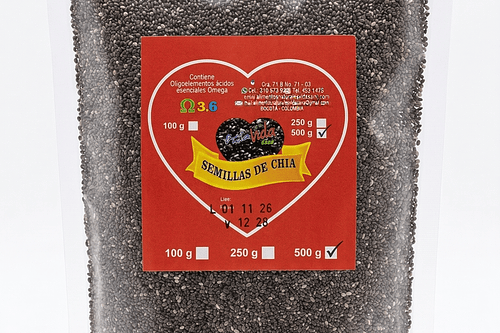 Semillas De Chia 500G Alimentos Naturales Vida Sana