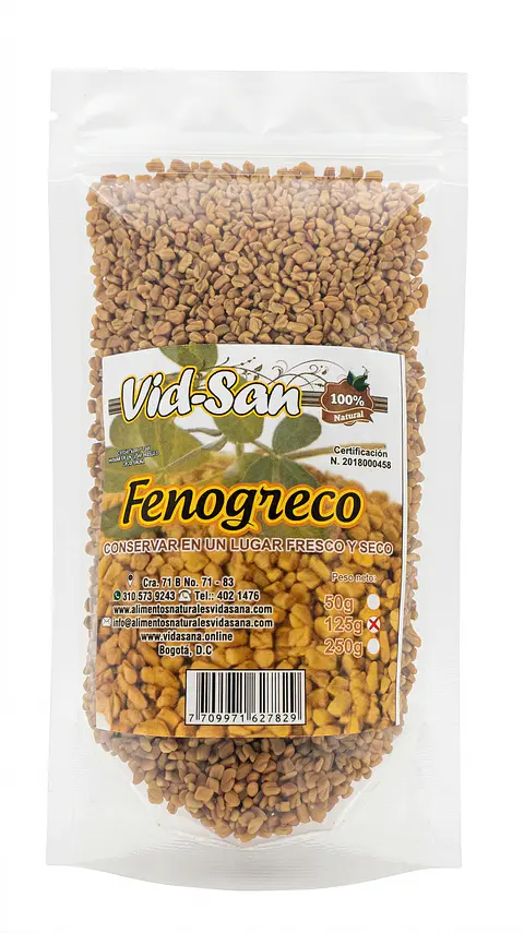 Semillas De Fenogreco 125G Alimentos Naturales Vida Sana