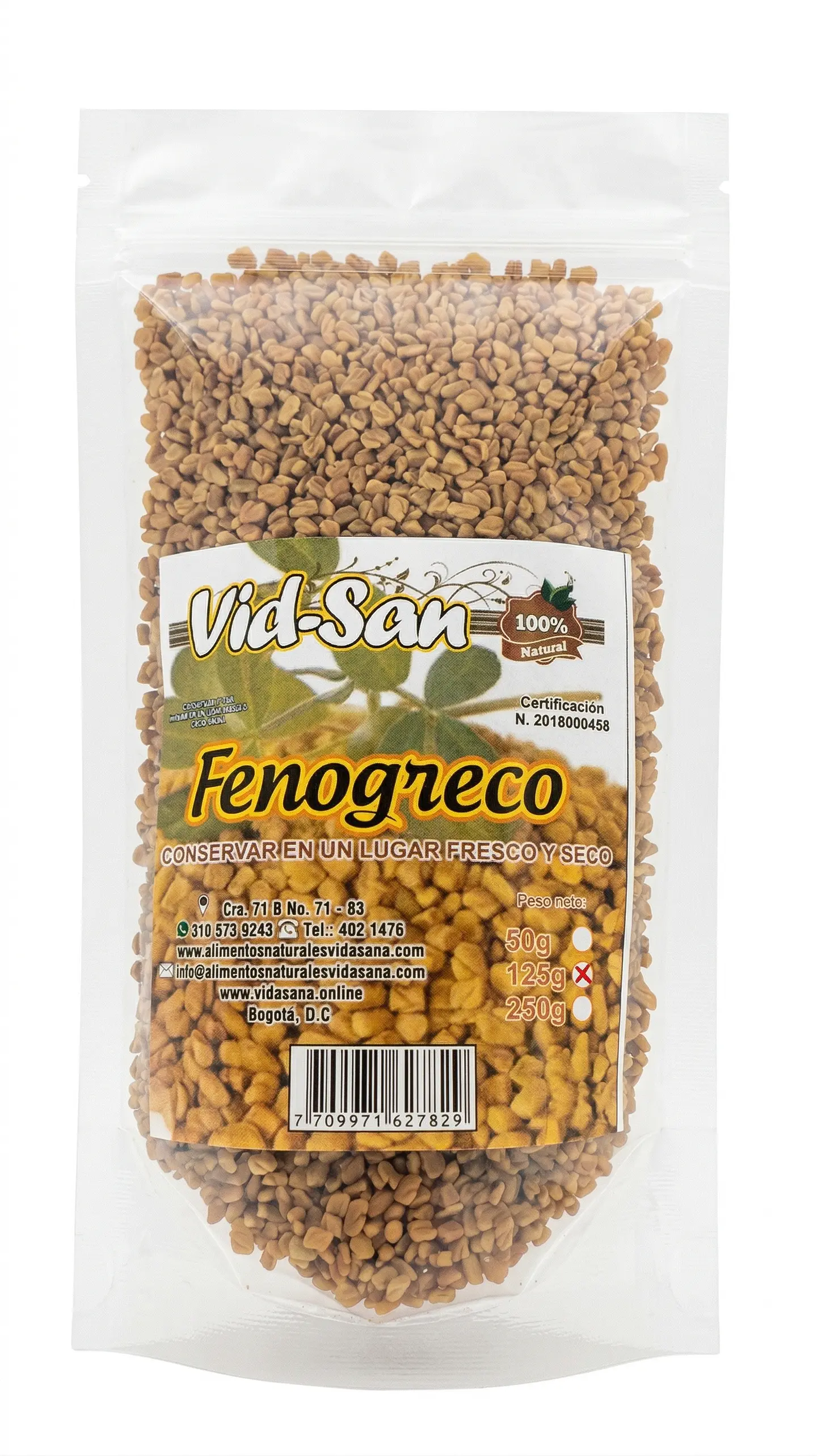 Semillas De Fenogreco 125G Alimentos Naturales Vida Sana 1