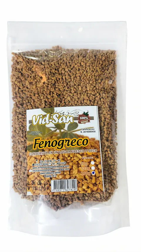 Semillas De Fenogreco 250G Alimentos Naturales Vida Sana