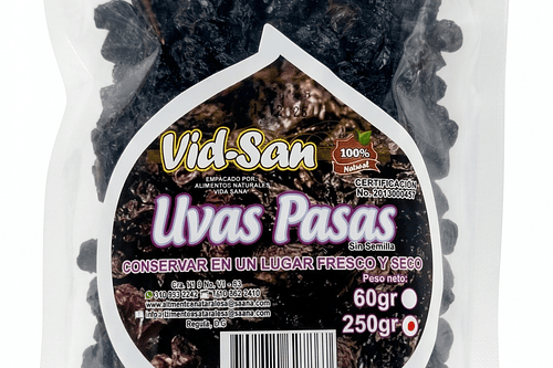 Uvas Pasas 250G Alimentos Naturales Vida Sana