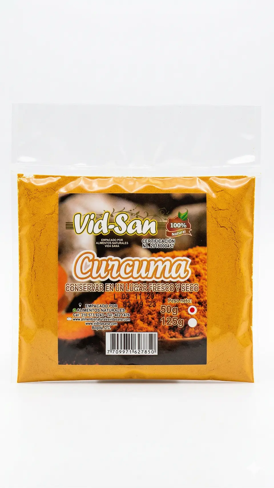 Curcuma 50G Alimentos Naturales Vida Sana 1
