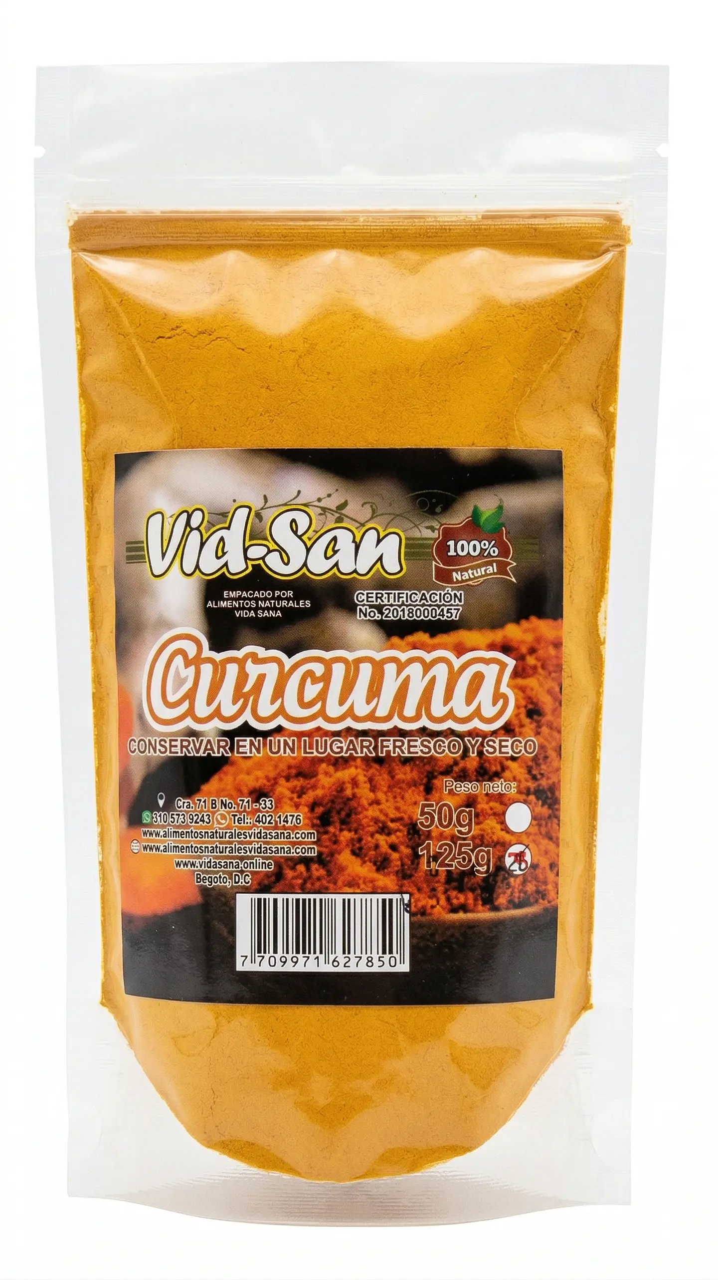 Curcuma 125G Alimentos Naturales Vida Sana 1