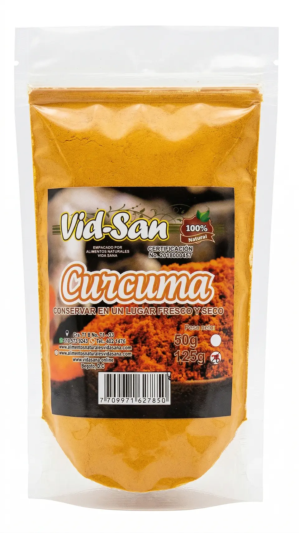 Curcuma 125G Alimentos Naturales Vida Sana 1