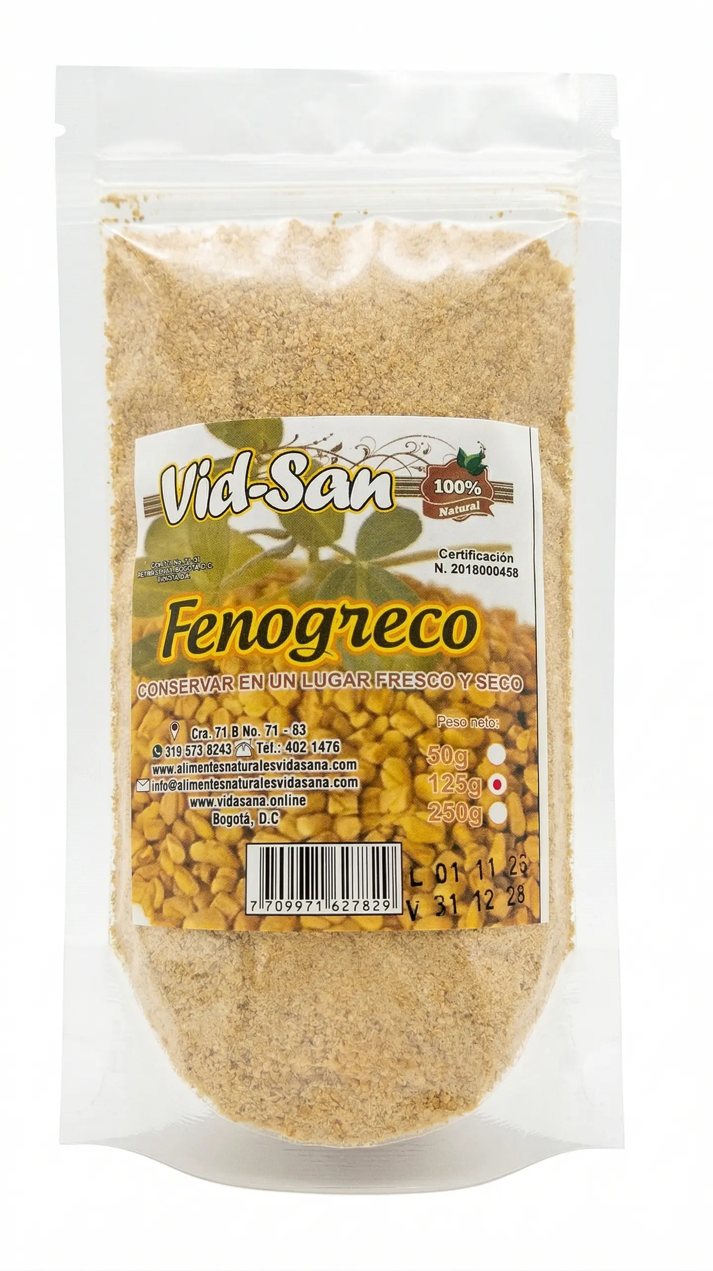 Fenogreco Molido 125G Alimentos Naturales Vida Sana 1
