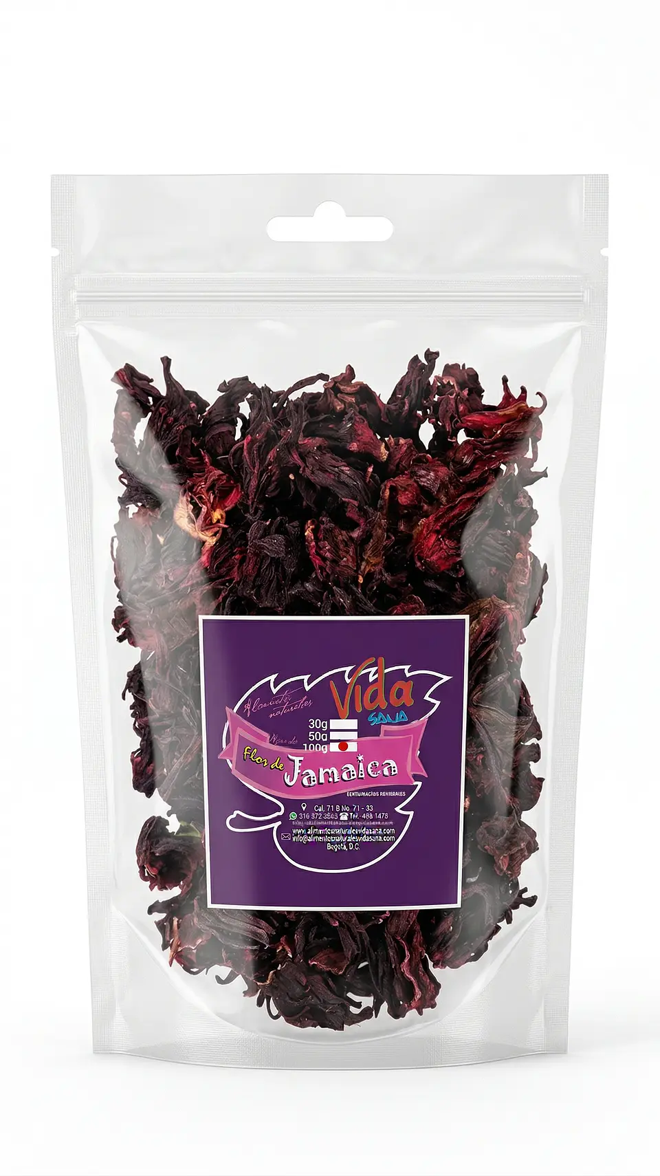 Flor De Jamaica 100G Alimentos Naturales Vida Sana 1