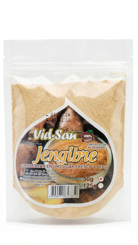 Jengibre En Polvo 50G Alimentos Naturales Vida Sana