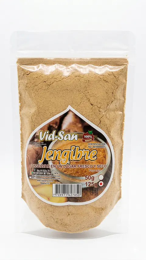 Jengibre En Polvo 125G Alimentos Naturales Vida Sana