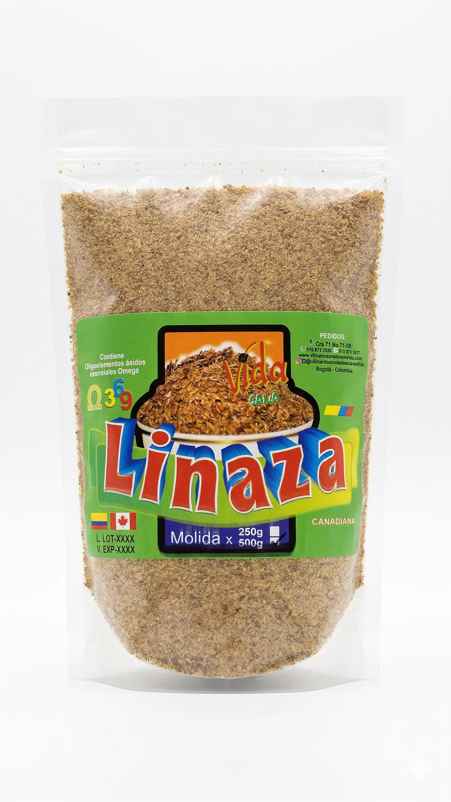 Linaza Molida 500G Alimentos Naturales Vida Sana 1