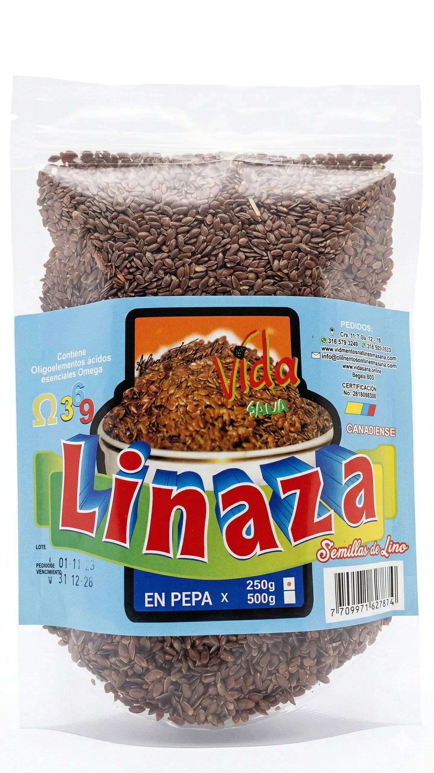 Linaza Pepa 250G Alimentos Naturales Vida Sana 1