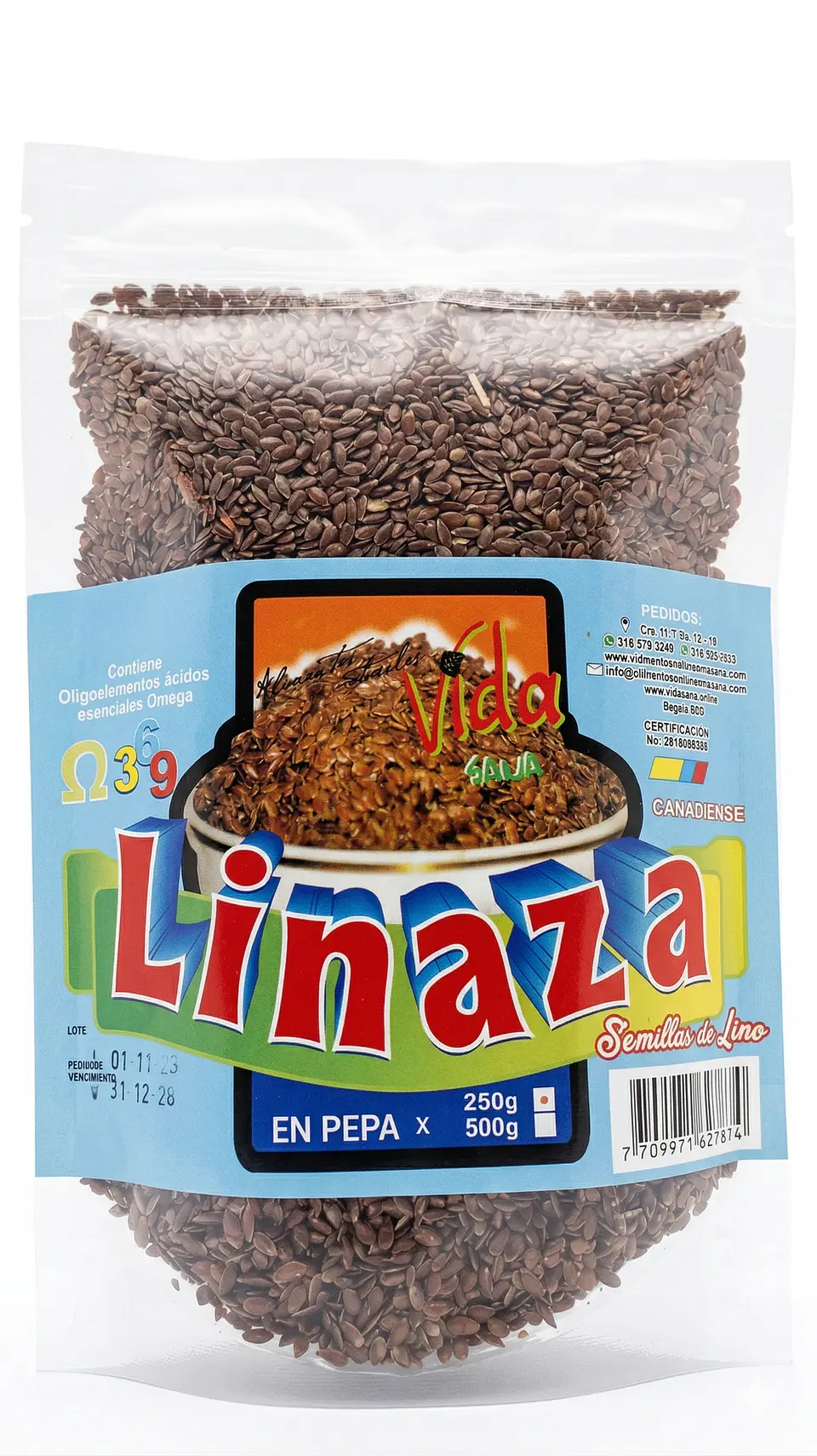 Linaza Pepa 250G Alimentos Naturales Vida Sana 1