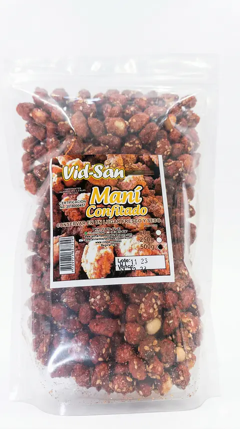 Mani Confitado 500G Alimentos Naturales Vida Sana