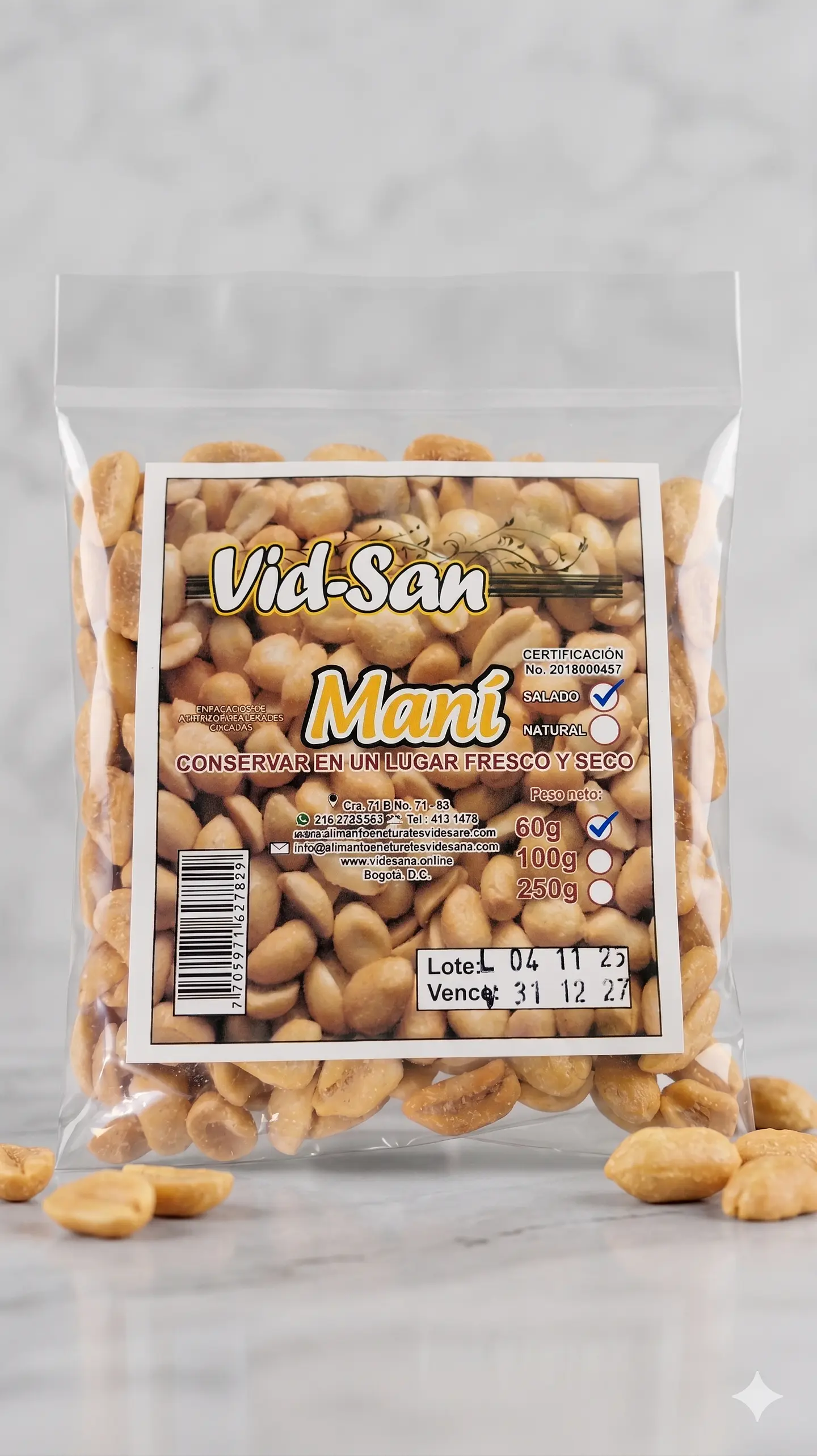 Salted Peanuts 60G Natural Foods Healthy Living 1