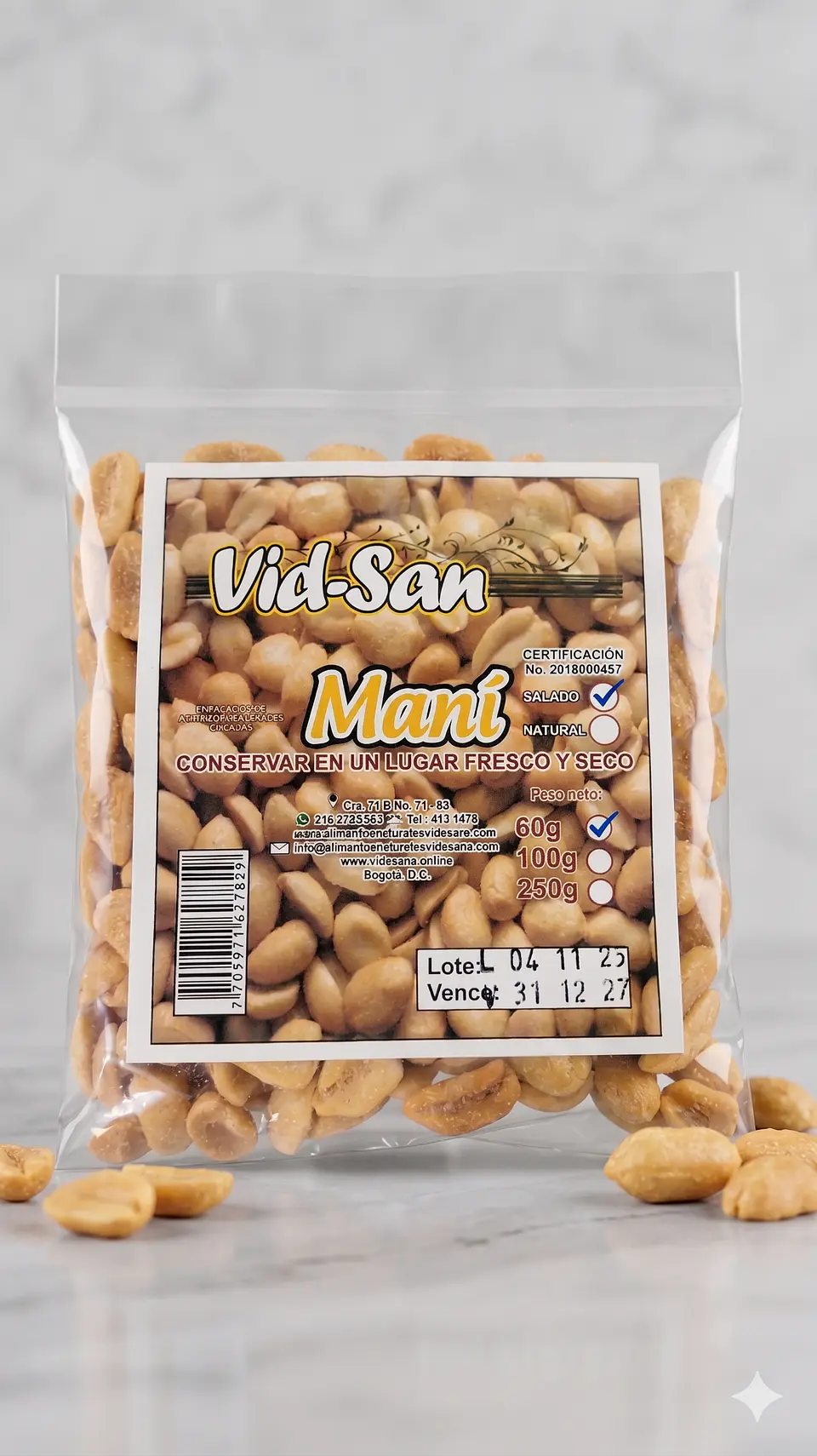 Salted Peanuts 60G Natural Foods Healthy Living 1