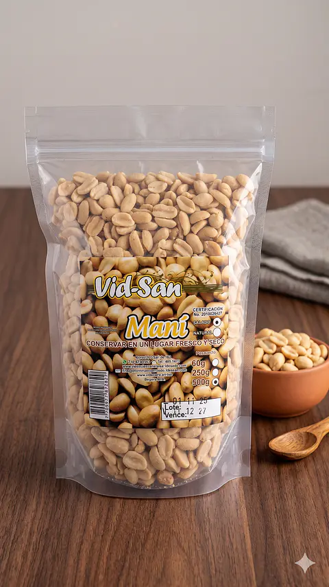 Mani Salado 500G Alimentos Naturales Vida Sana