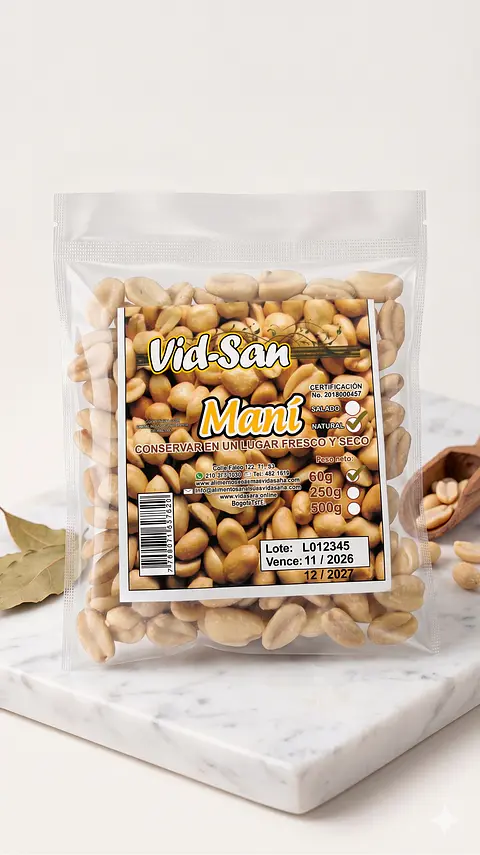 Mani Simple 60G Alimentos Naturales Vida Sana