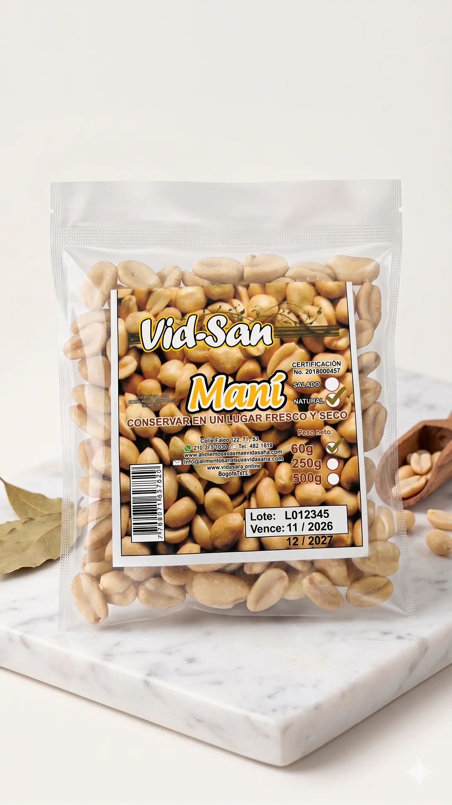 Mani Simple 60G Alimentos Naturales Vida Sana 1