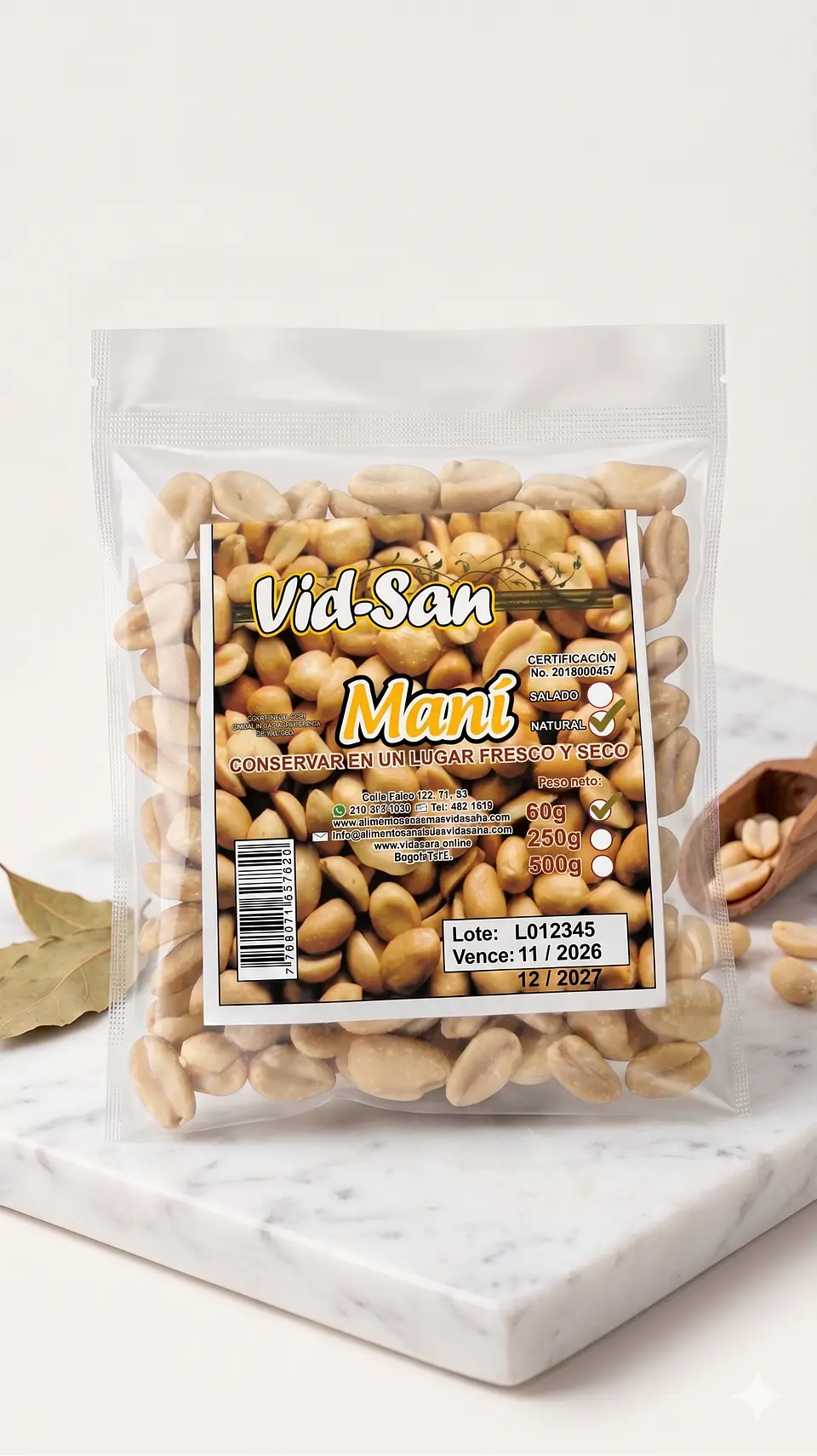 Mani Simple 60G Alimentos Naturales Vida Sana 1