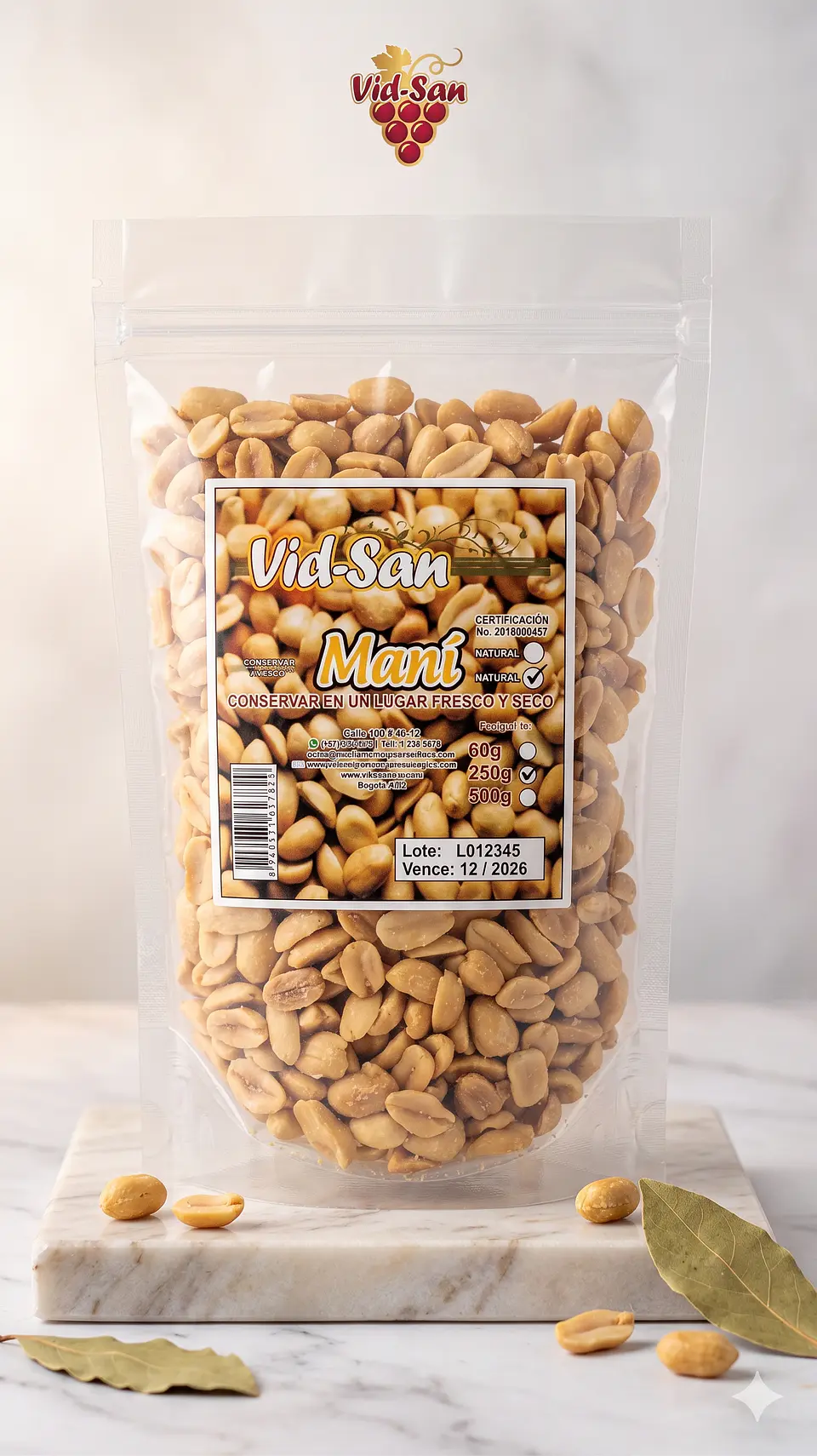 Mani Simple 250G Alimentos Naturales Vida Sana 1