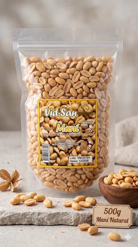Mani Simple 500G Alimentos Naturales Vida Sana