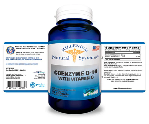 Coenzyme Q‑10 + Vitamina C – 30 Softgels