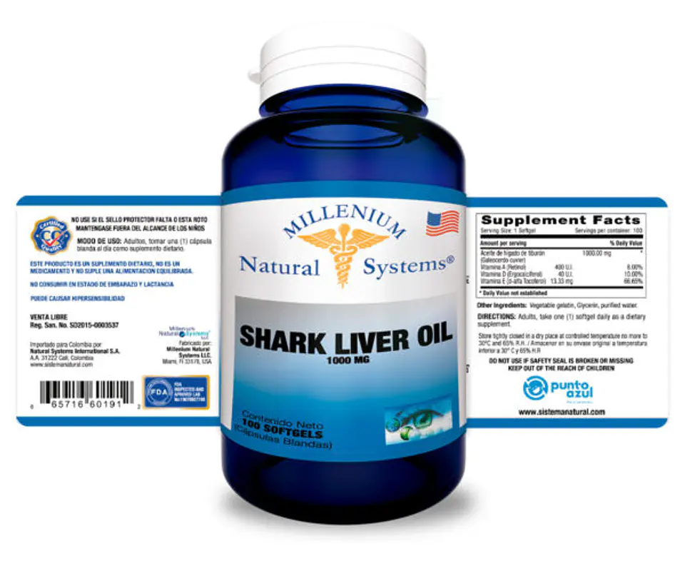 Shark Liver Oil 1000 mg – 100 Softgels 2