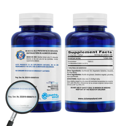 Betacaroteno 7500 I.U. – 100 Softgels