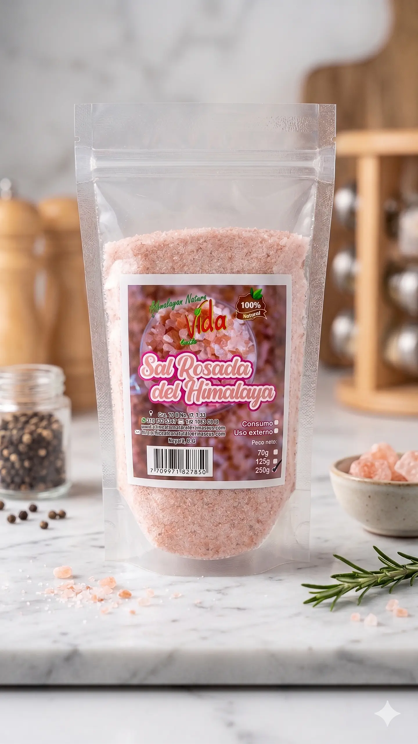 Sal Rosada del Himalaya Fina (100% Natural) - 250g 1