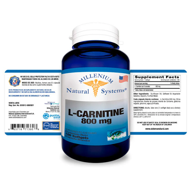L‑CARNITINE 800 mg – Millenium Natural Systems 2