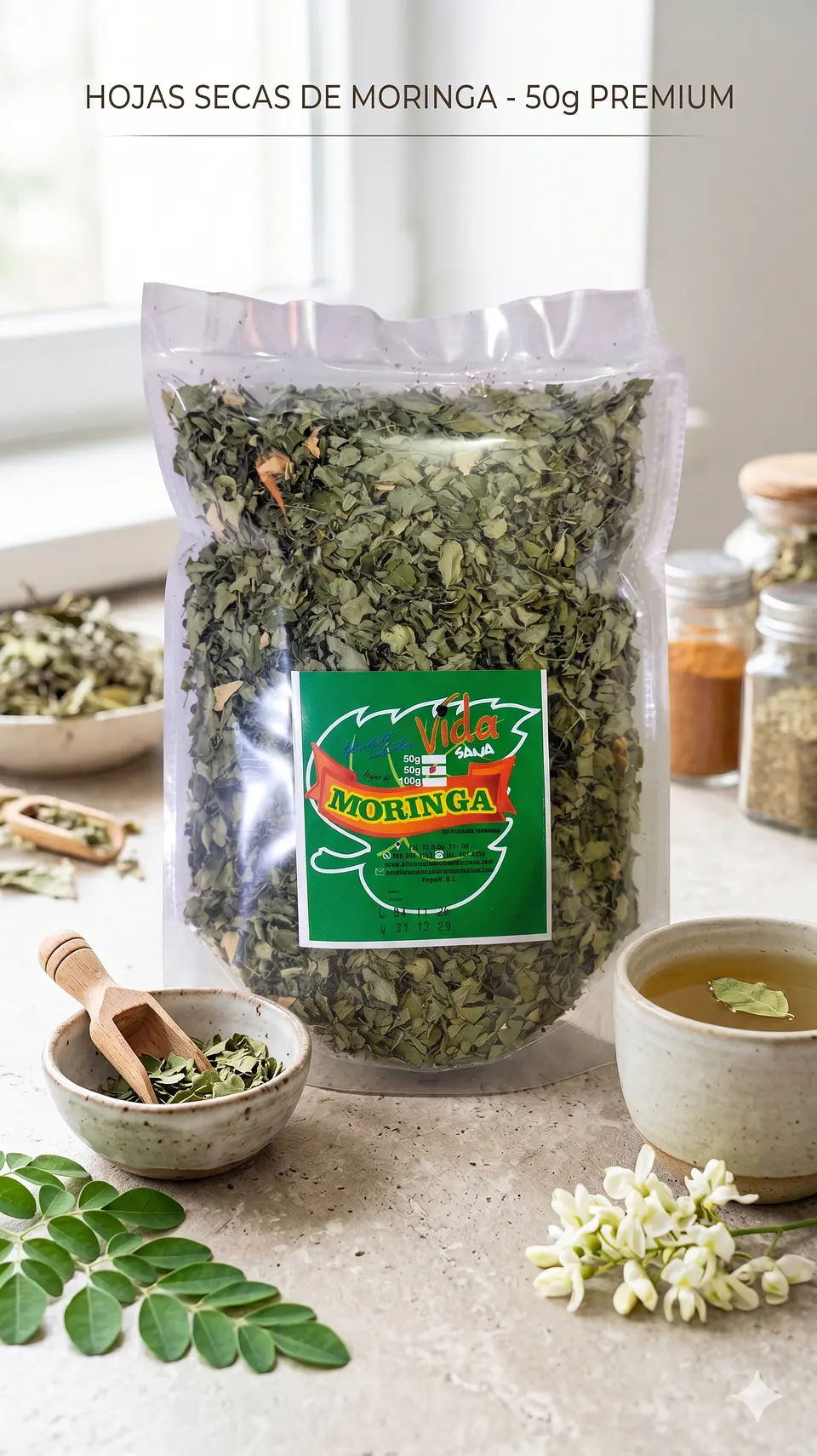 Moringa En Hojas 50G Alimentos Naturales Vida Sana 1