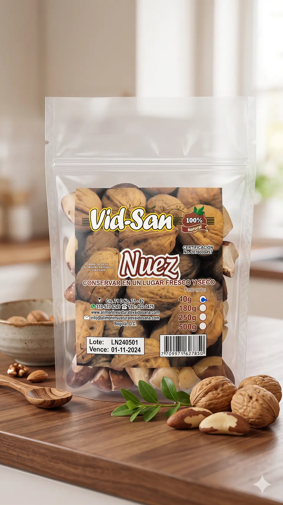 Nuez 40G Alimentos Naturales Vida Sana 1