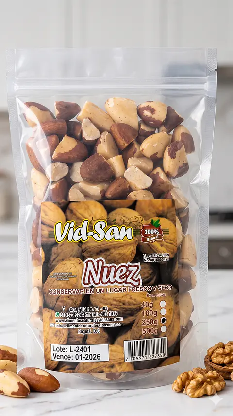 Nuez 250G Alimentos Naturales Vida Sana