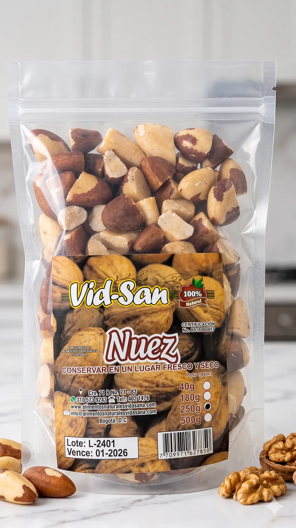 Nuez 250G Alimentos Naturales Vida Sana 1